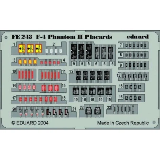F-4 Phantom II Placards, 1/48 - Eduard Accessories FE243 F-4 Phantom II Placards, 1/48 - Eduard Accessories FE243