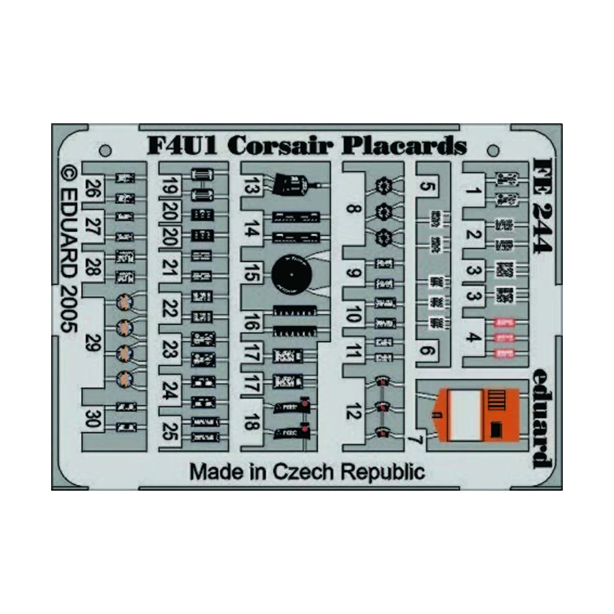 F4U-1 Corsair placards, 1/48 - Eduard Accessories FE244