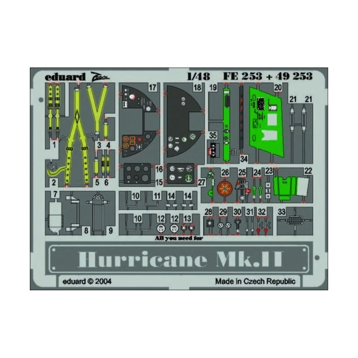 Hurricane Mk.II, 1/48 - Eduard Accessories FE253