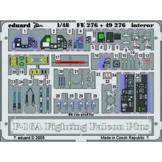 F-16A Plus Fighting Falcon interior - Eduard Accessories FE276