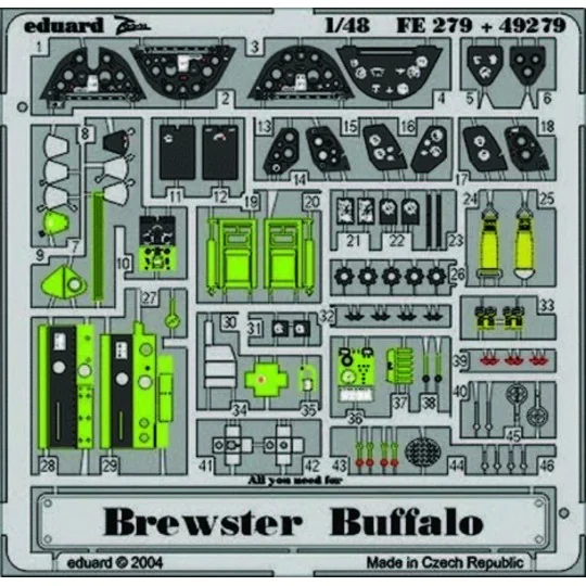 Brewster Buffalo, 1/48 - Eduard Accessories FE279 Brewster Buffalo, 1/48 - Eduard Accessories FE279