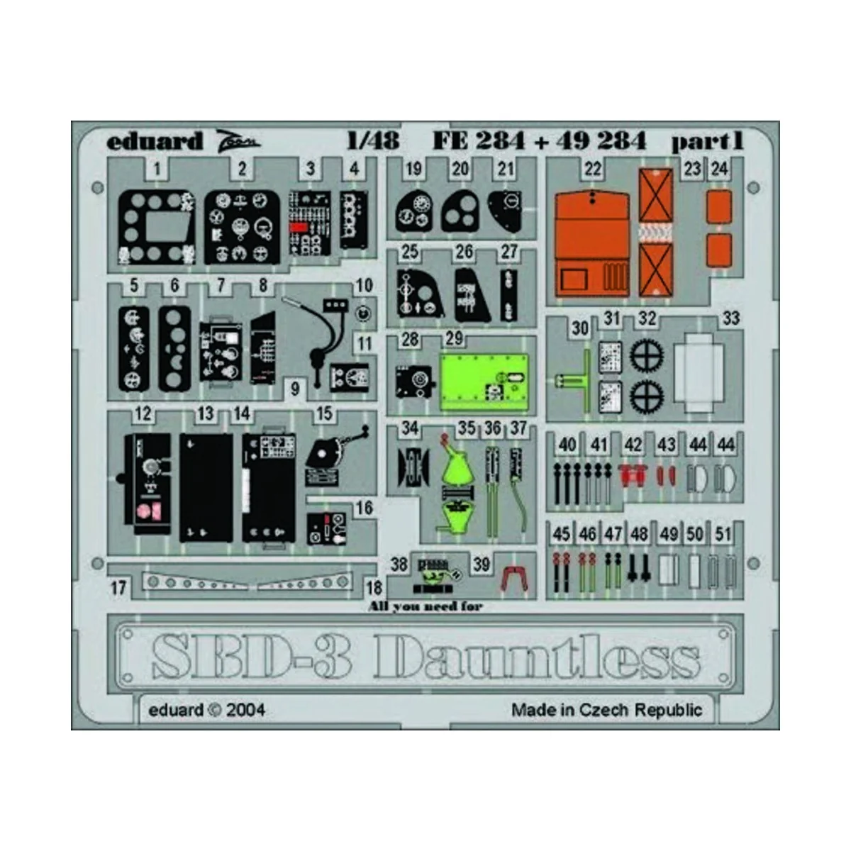 SBD-3 Dauntless, 1/48 - Eduard Accessories FE284