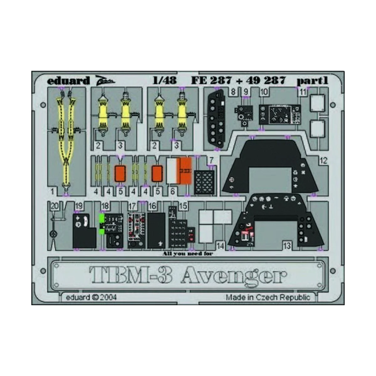 TBM-3 Avenger, 1/48 - Eduard Accessories FE287