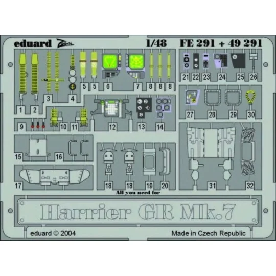 Harrier GR Mk.7, 1/48 - Eduard Accessories FE291
