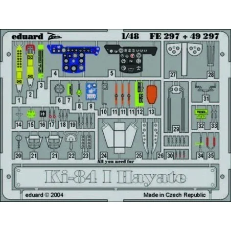 Ki-84 I Hayate, 1/48 - Eduard Accessories FE297