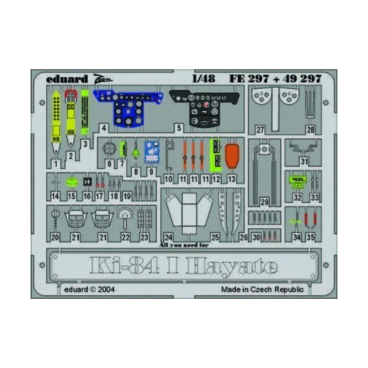 Ki-84 I Hayate, 1/48 - Eduard Accessories FE297 Ki-84 I Hayate, 1/48 - Eduard Accessories FE297