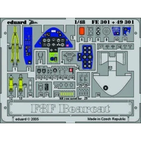F8F Bearcat, 1/48 - Eduard Accessories FE301