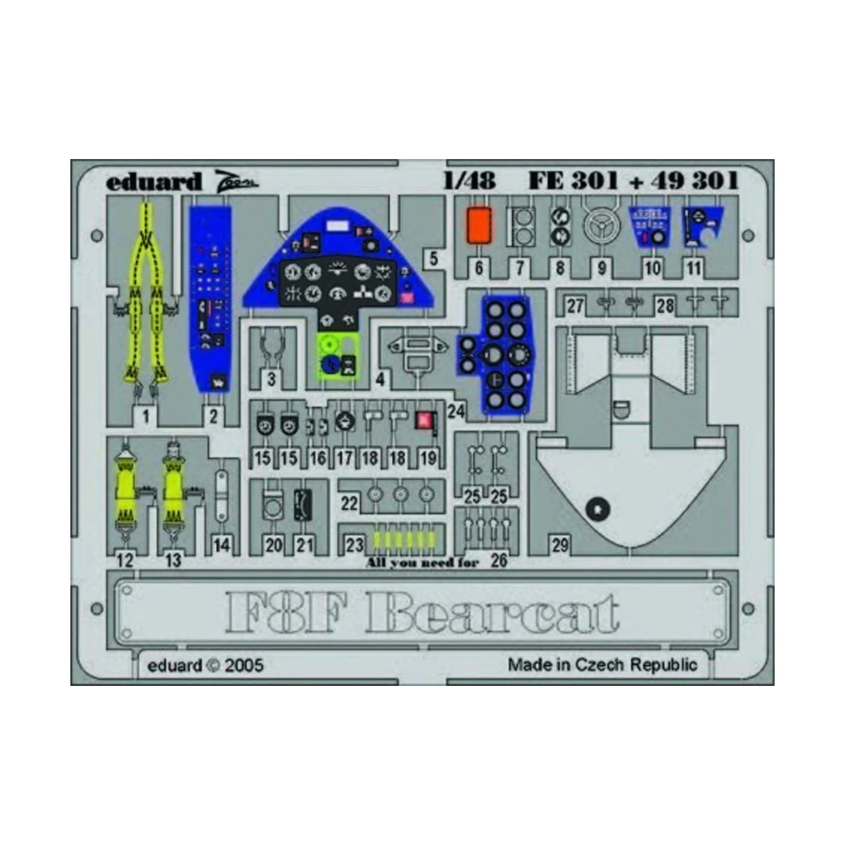 F8F Bearcat, 1/48 - Eduard Accessories FE301