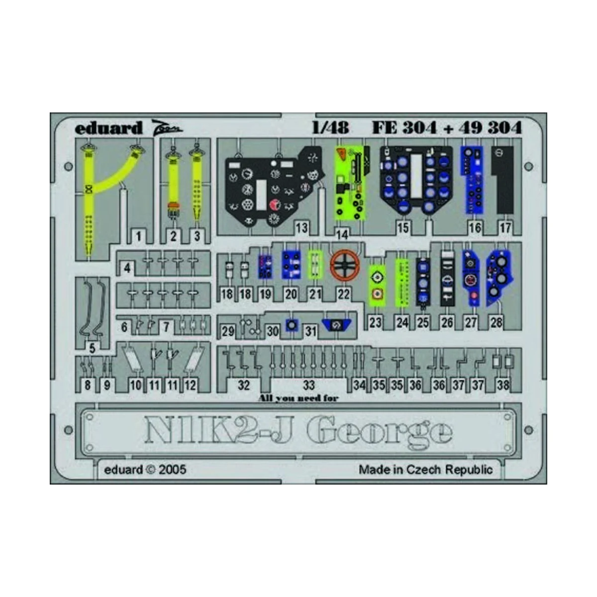 N1K2-J George für Hasegawa Bausatz - Eduard Accessories FE304