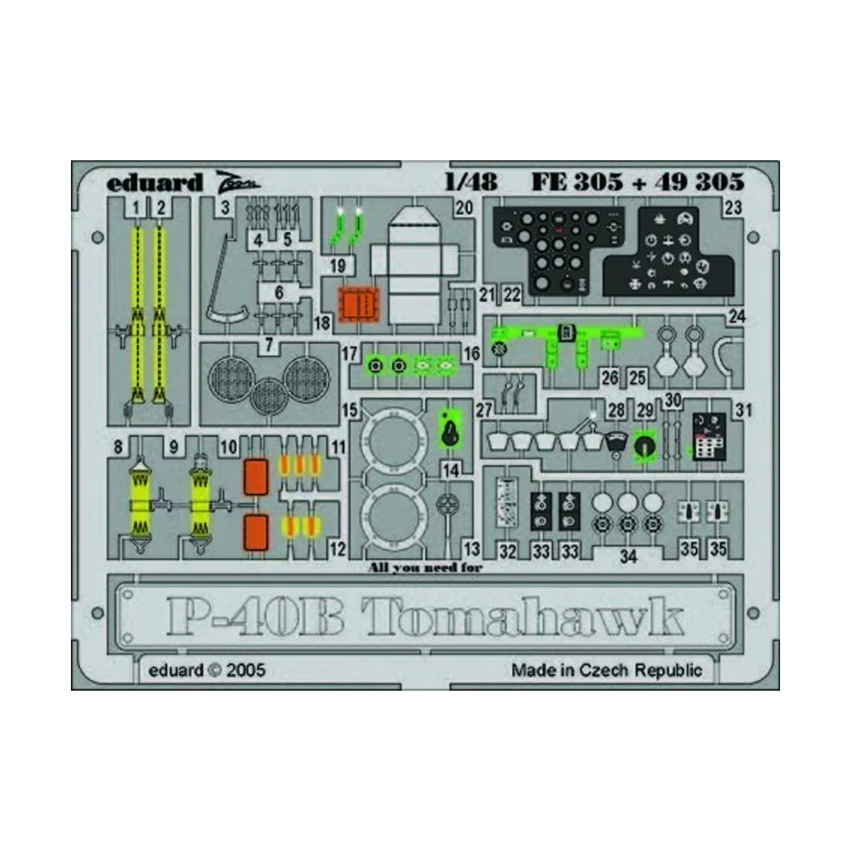 P-40B Tomahawk - Eduard Accessories FE305