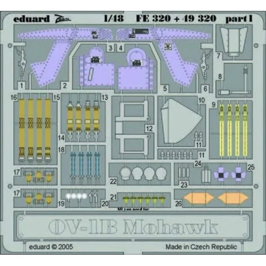 OV-1B Mohawk für Roden Bausatz, 1/48 - Eduard Accessories FE320