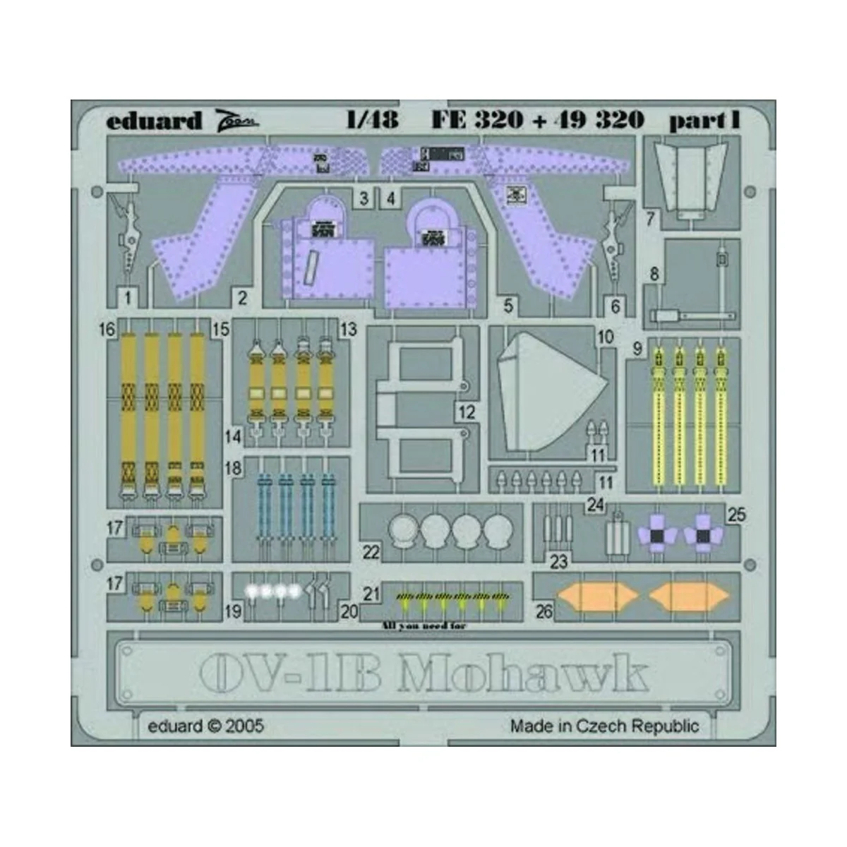 OV-1B Mohawk für Roden Bausatz, 1/48 - Eduard Accessories FE320