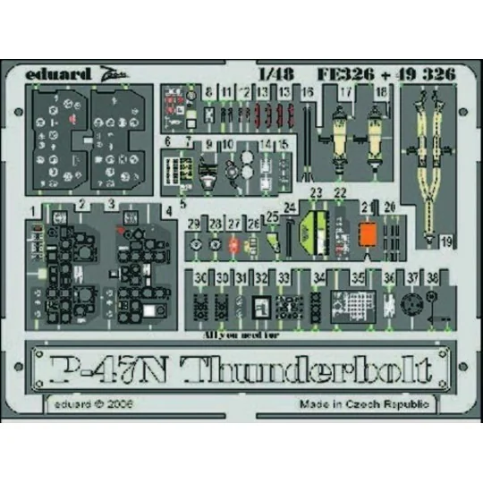 P-47N Thunderbolt Für Academy Bausatz, 1/48 - Eduard Accessories FE326