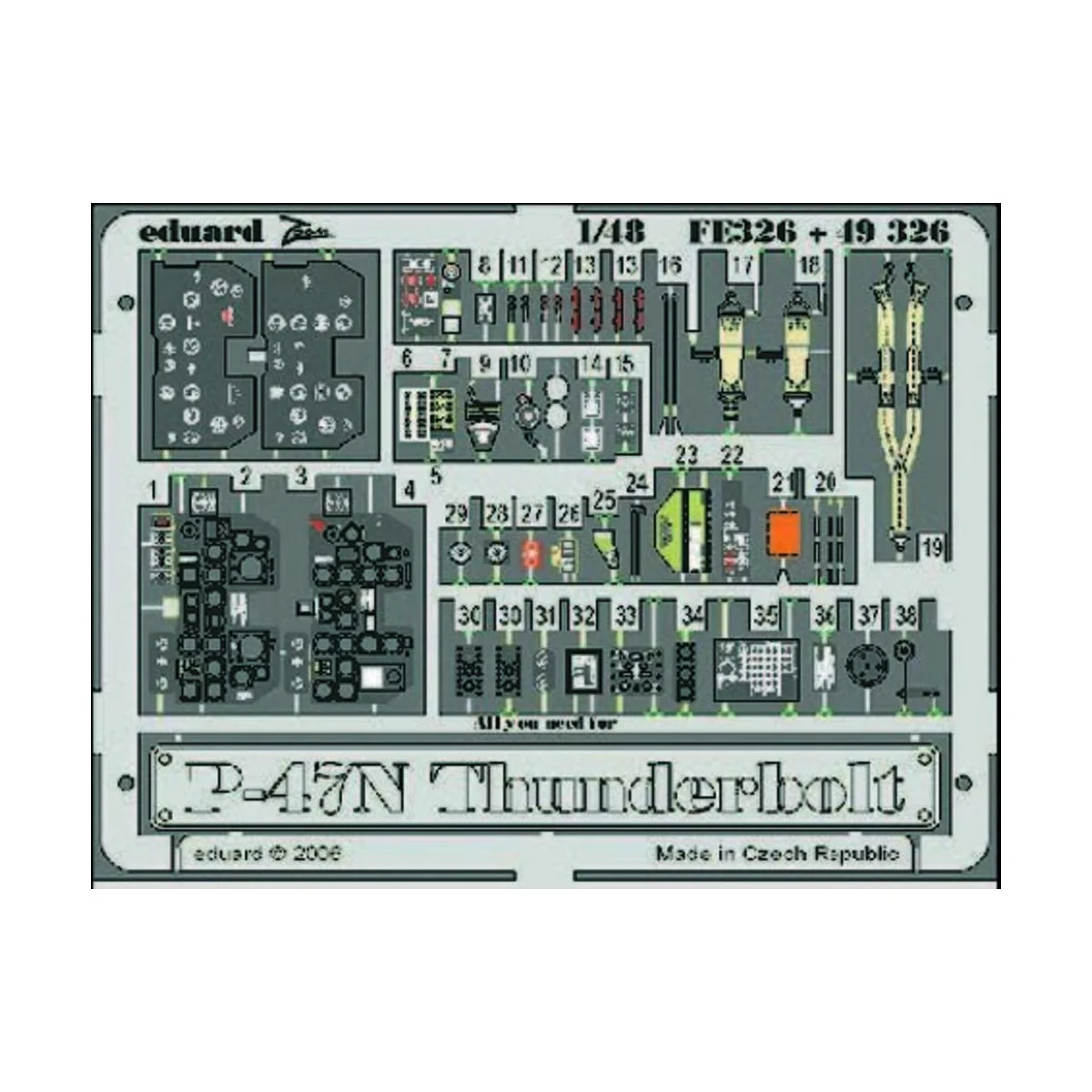 P-47N Thunderbolt Für Academy Bausatz, 1/48 - Eduard Accessories FE326