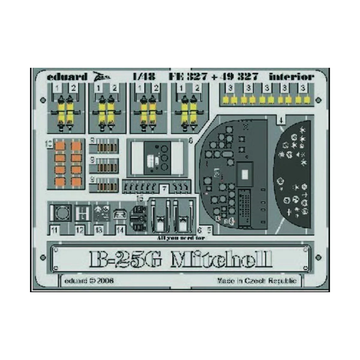 B-25G Mitchell interior Für Accurate Miniatures Bausatz - Eduard Ac...