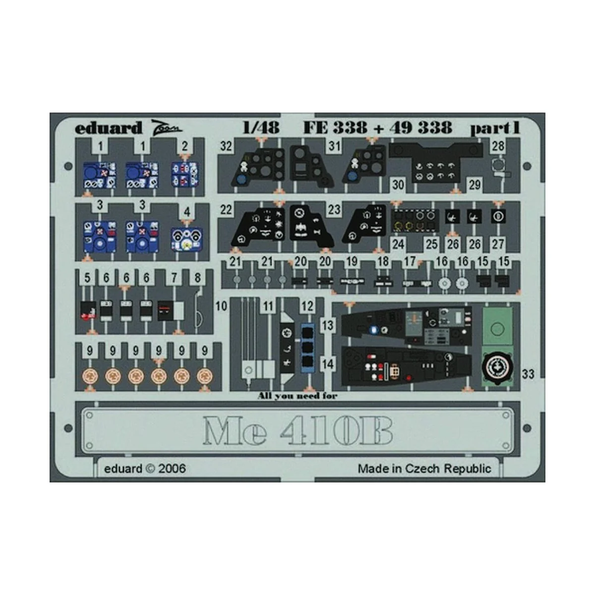 Me 410B für Revell Monogramm Bausatz, 1/48 - Eduard Accessories FE338