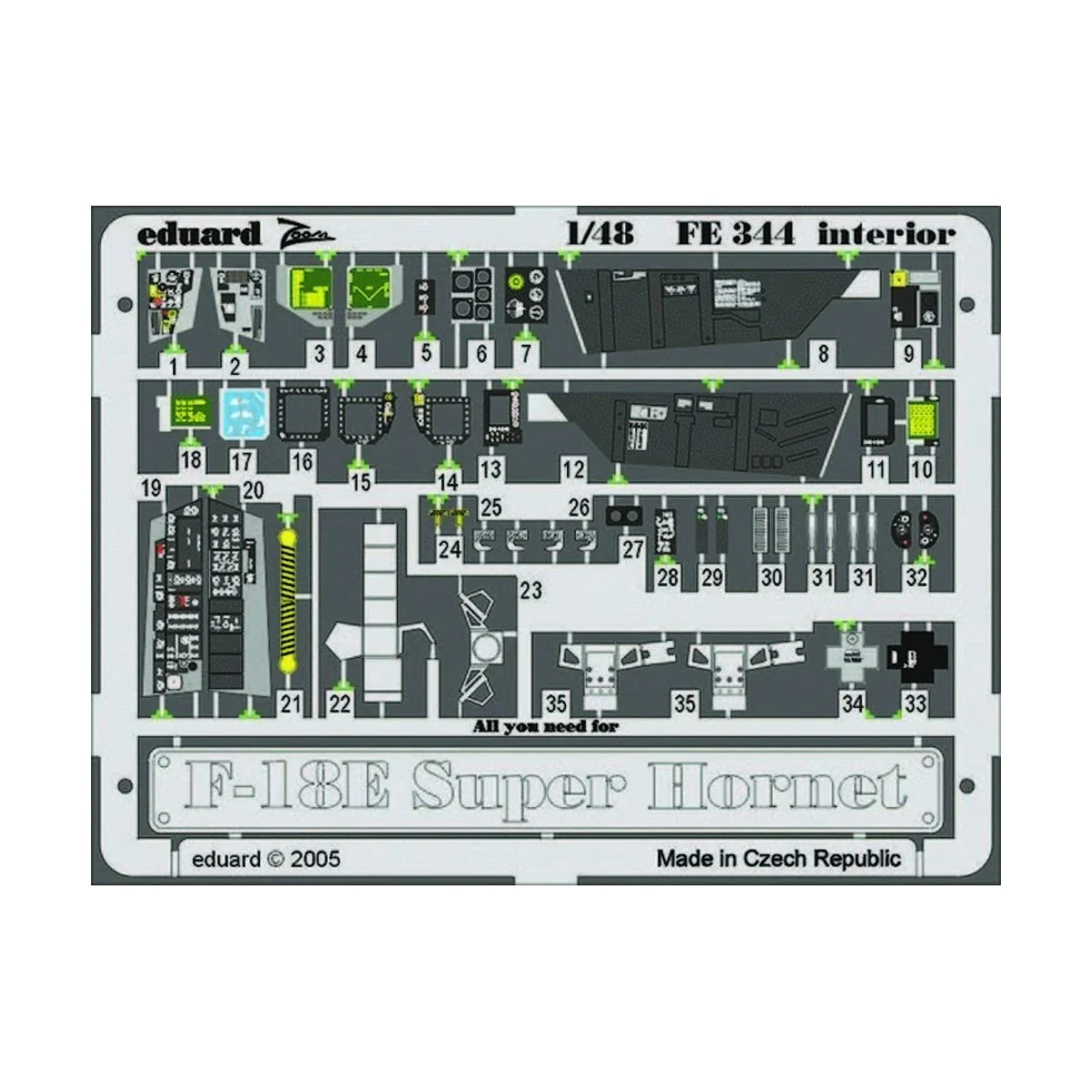 F-18E Super Hornet interior FE344, 1/48 - Eduard Accessories FE344