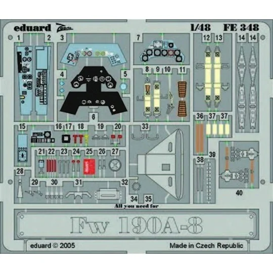 Fw 190A-8 für Tamiya-Bausatz 61095, 1/48 - Eduard Accessories FE348