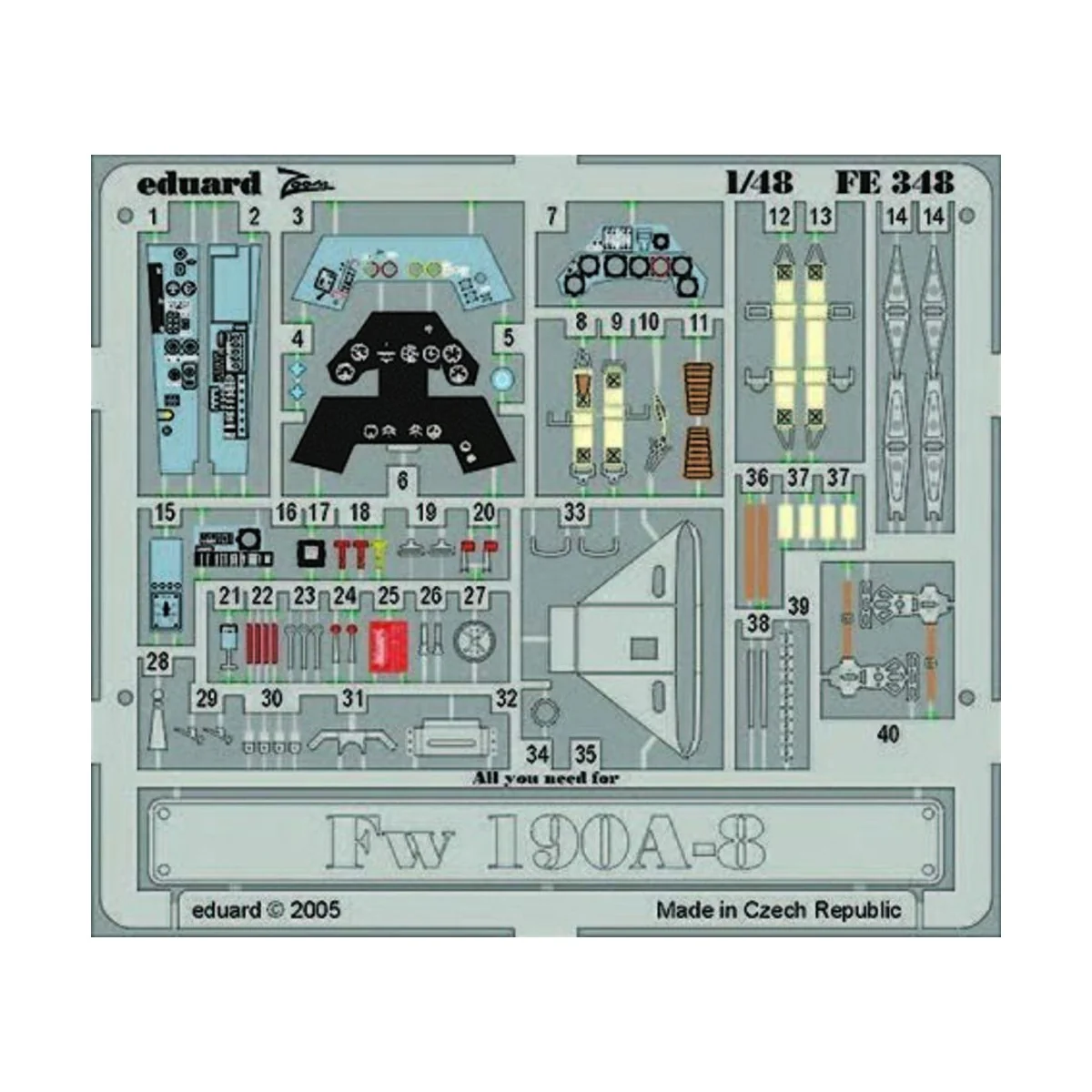 Fw 190A-8 für Tamiya-Bausatz 61095, 1/48 - Eduard Accessories FE348
