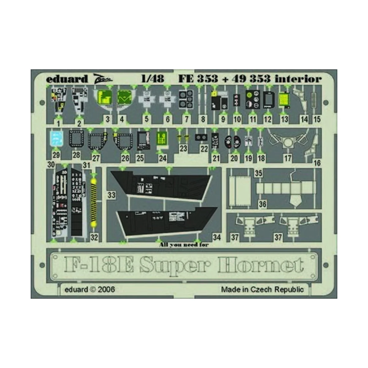 F-18E Super Hornet interior Für Hasegawa Bausatz., 1/48 - Eduard Ac...
