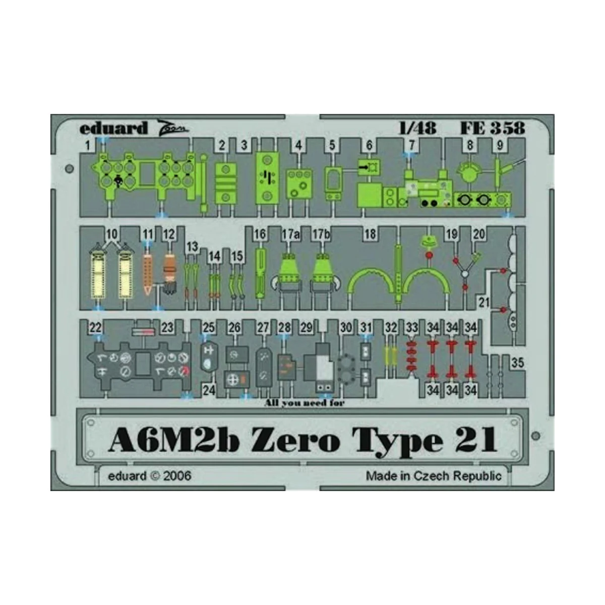 A6M2b Zero type 21, 1/48 - Eduard Accessories FE358