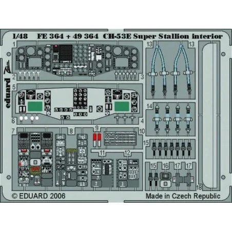 CH-53E Super Stallion interior für Academy/MRC-Bausatz, 1/48 - Edua...