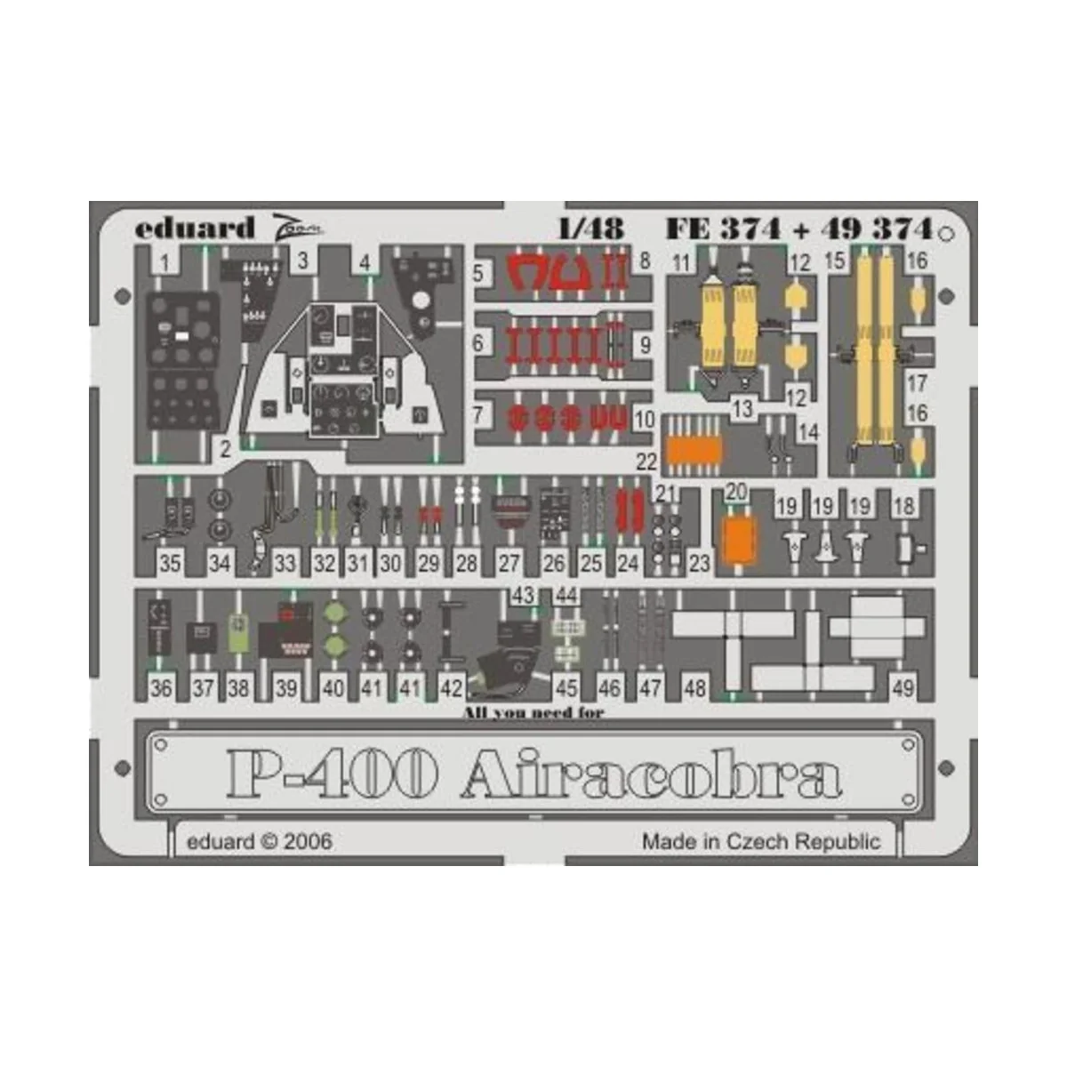 P-39/P-400 Airacobra für Hasegawa Bausatz - Eduard Accessories FE374