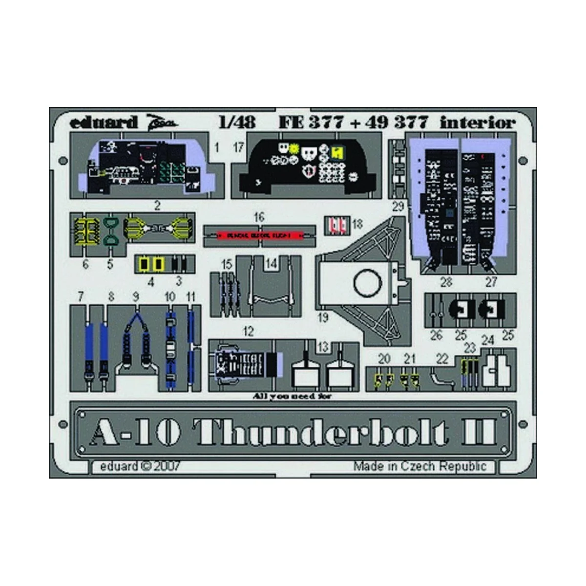 A-10 Thunderbolt II interior Für Italeri Bausatz - Eduard Accessori...