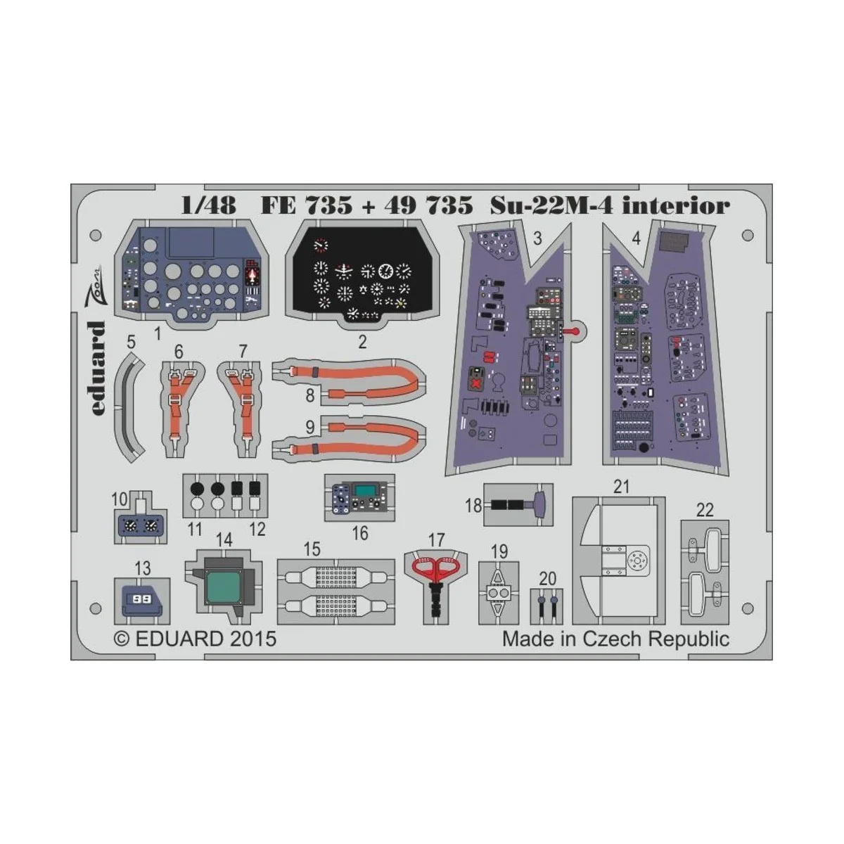 Su-22M-4 interior for Smer, 1/48 - Eduard Accessories FE735