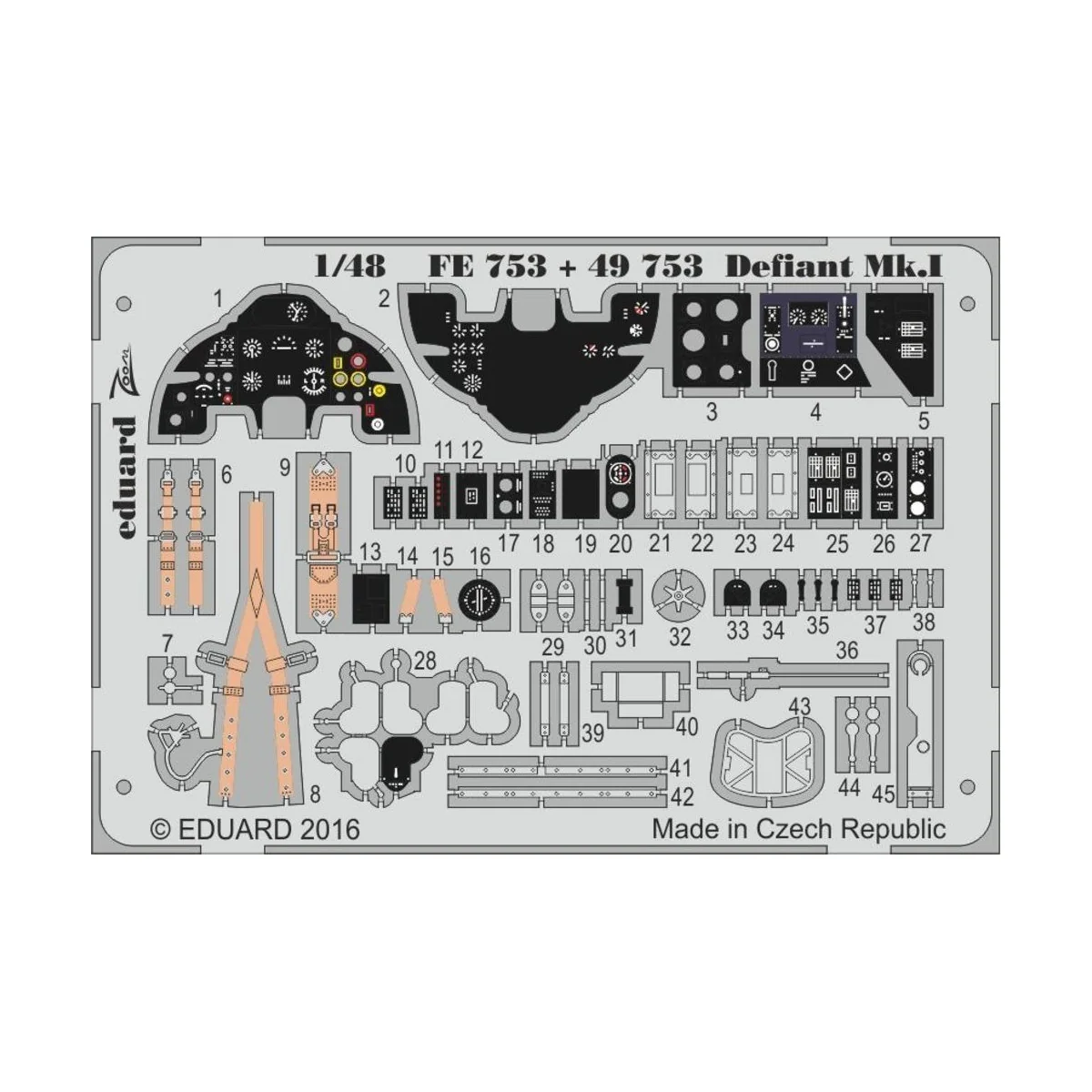 Defiant Mk.I for Airfix, 1/48 - Eduard Accessories FE753