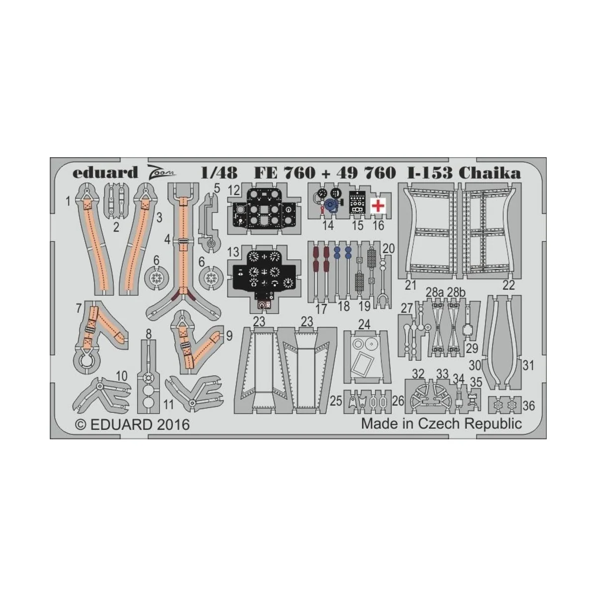 I-153 Chaika for ICM, 1/48 - Eduard Accessories FE760