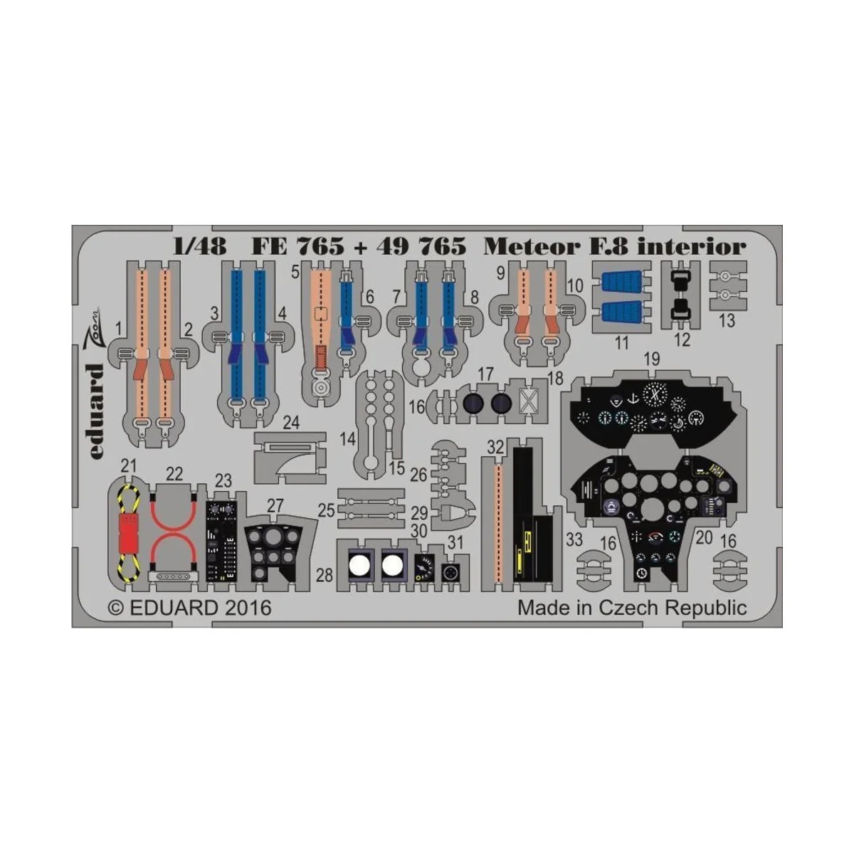 Meteor F.8 for Airfix, 1/48 - Eduard Accessories FE765