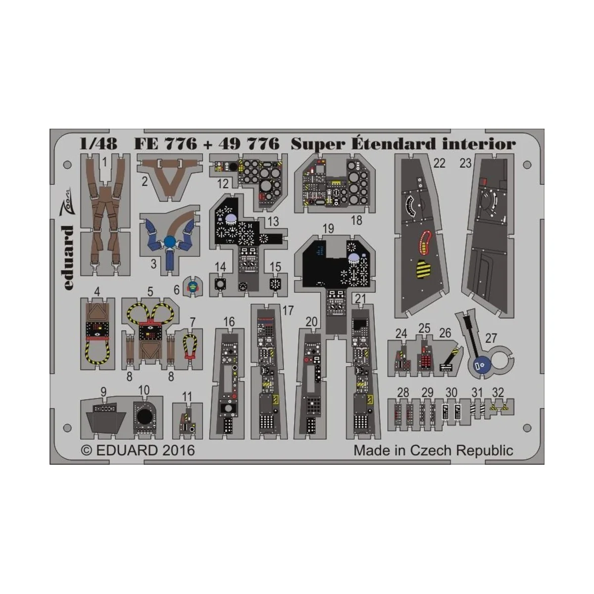 Super Etendard interior for Kinetic, 1/48 - Eduard Accessories FE776