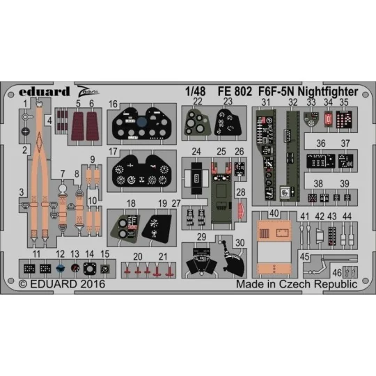 F6F-5N Nightfighter for Eduard, 1/48 - Eduard Accessories FE802