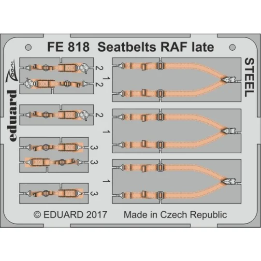 Seatbelts RAF late STEEL, 1/48 - Eduard Accessories FE818