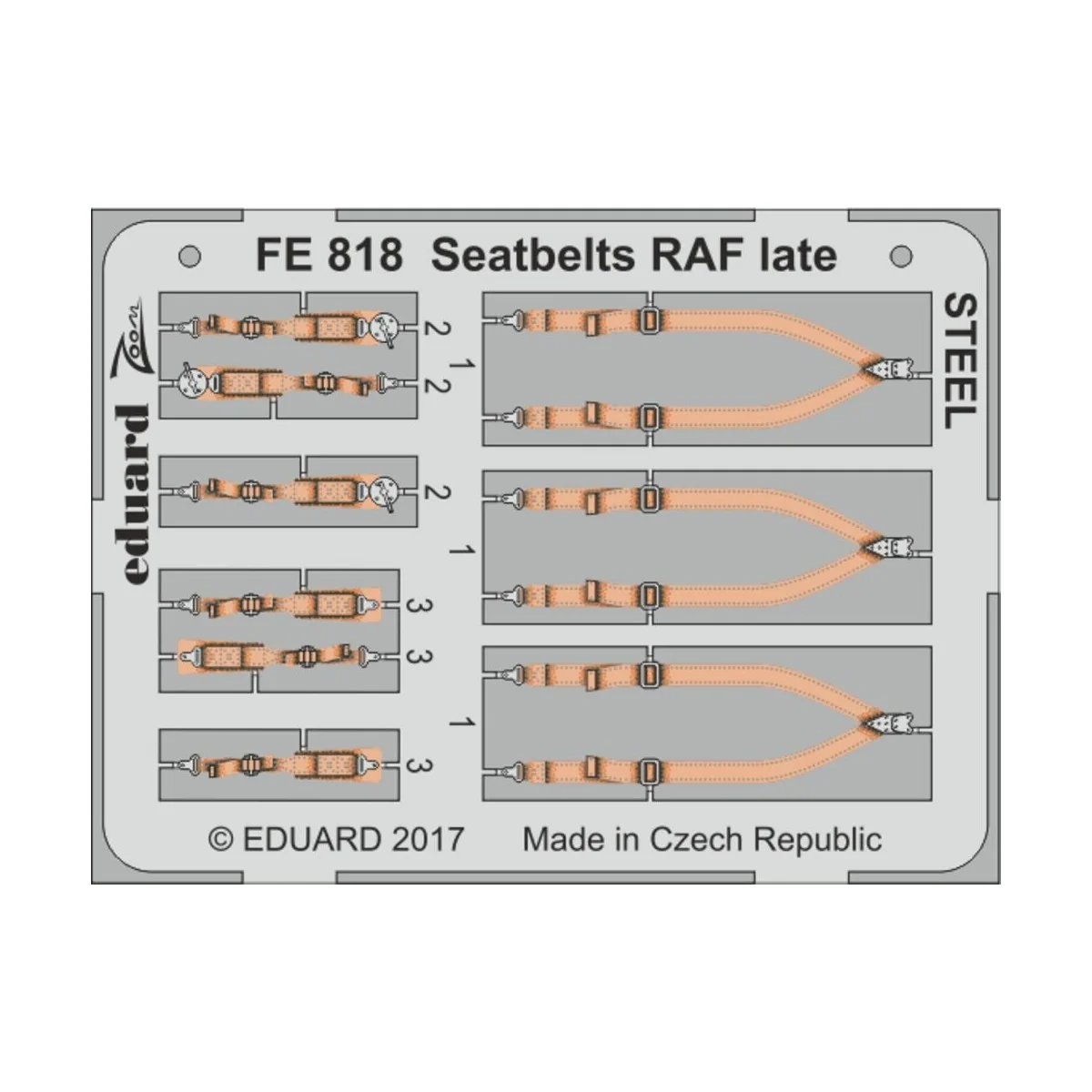 Seatbelts RAF late STEEL, 1/48 - Eduard Accessories FE818