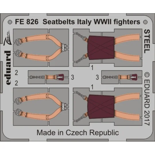Seatbelts Italy WWII fighters STEEL - Eduard Accessories FE826