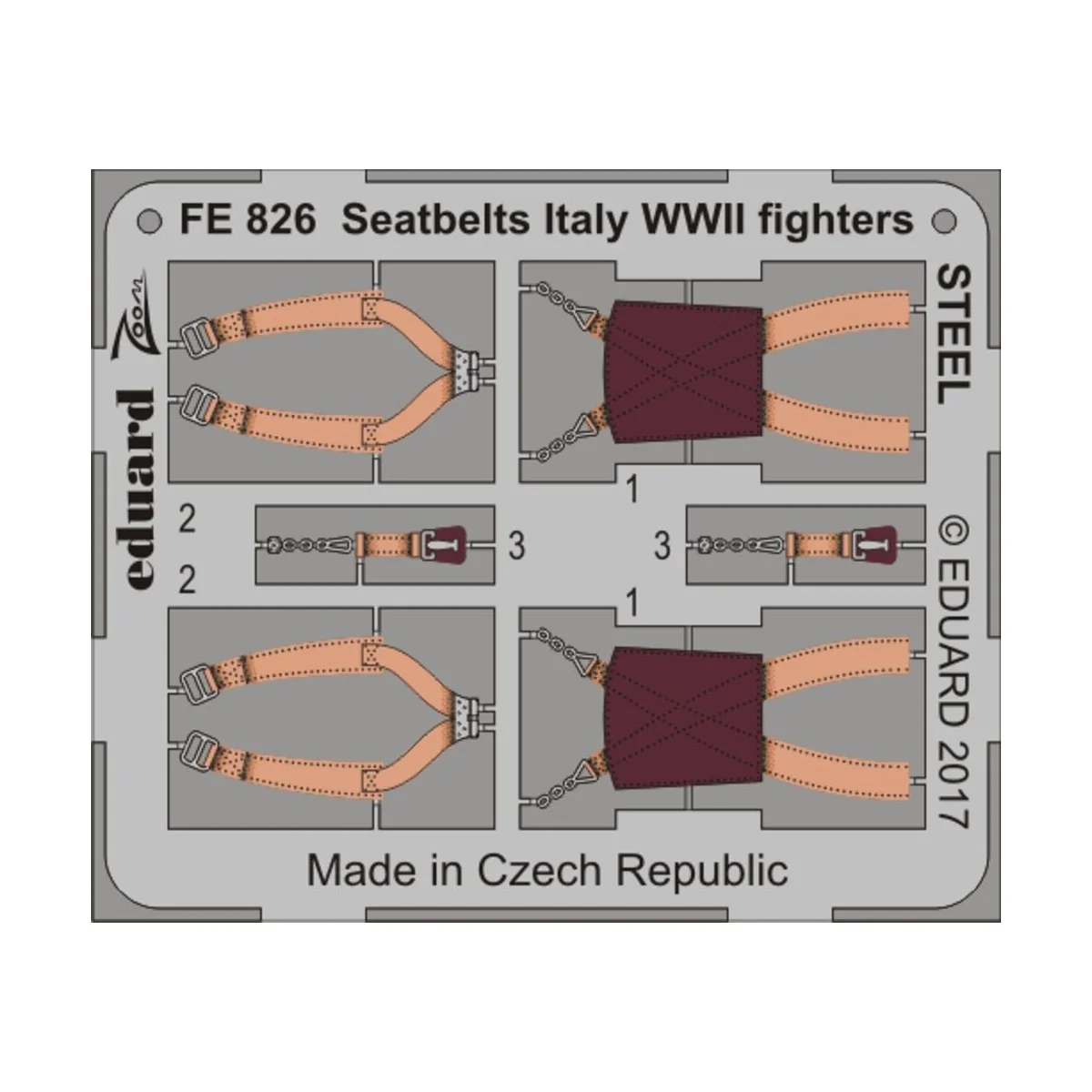 Seatbelts Italy WWII fighters STEEL - Eduard Accessories FE826
