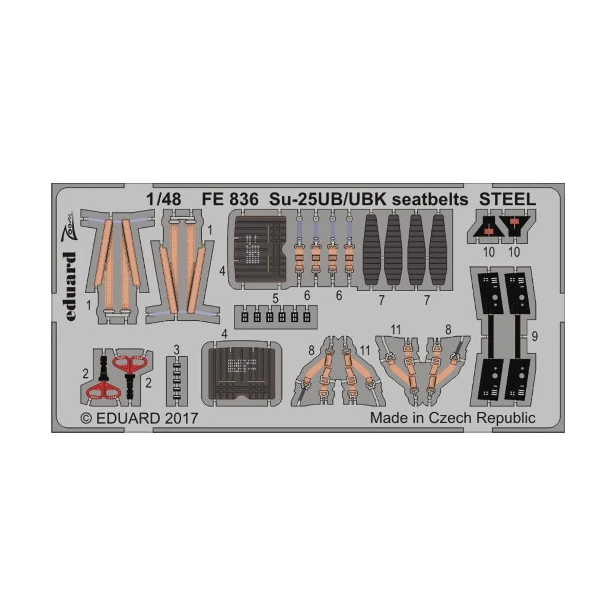 Su-25UB/UBK seatbelts STEEL for SMER - Eduard Accessories FE836