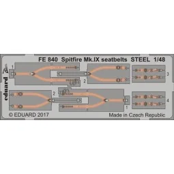 Spitfire Mk.IX seatbelts STEEL f.Eduard, 1/48 - Eduard Accessories ...