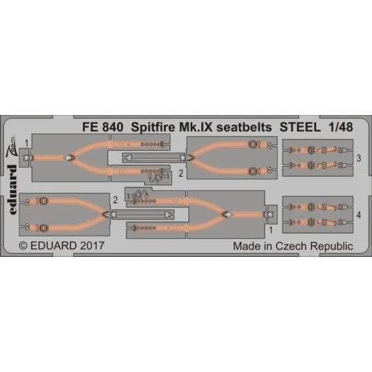 Spitfire Mk.IX seatbelts STEEL f.Eduard, 1/48 - Eduard Accessories ...