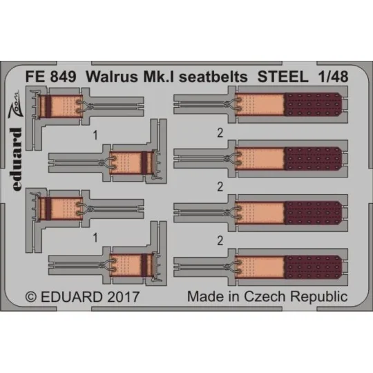 Walrus Mk.I seatbelts STEEL for Airfix - Eduard Accessories FE849