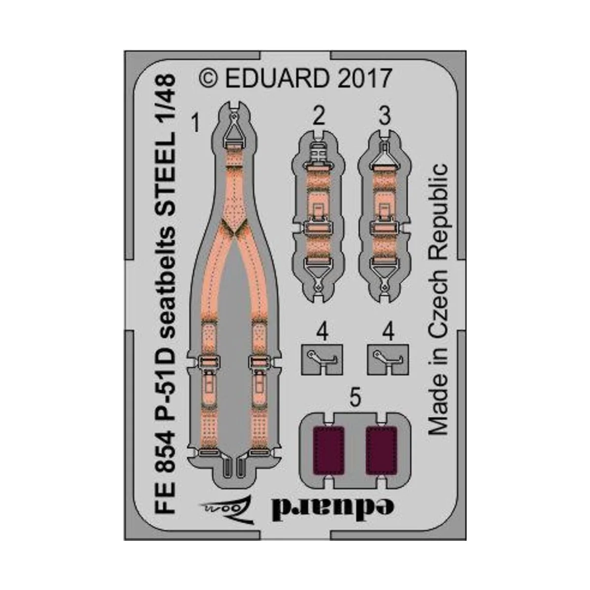 P-51D seatbelts STEEL for Airfix - Eduard Accessories FE854