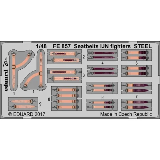 Seatbelts IJN fighters STEEL - Eduard Accessories FE857