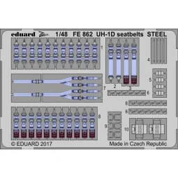 UH-1D seatbelts STEEL for Kitty Hawk, 1/48 - Eduard Accessories FE862