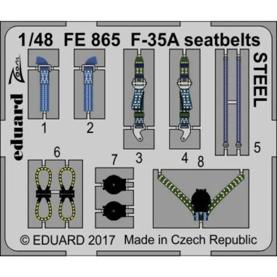 F-35A seatbelts STEEL for Meng, 1/48 - Eduard Accessories FE865