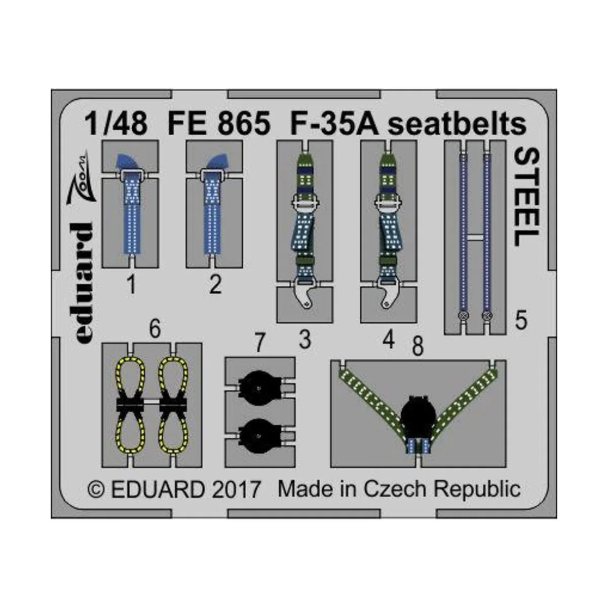 F-35A seatbelts STEEL for Meng - Eduard Accessories FE865