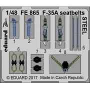 F-35A seatbelts STEEL for Meng, 1/48 - Eduard Accessories FE865