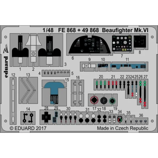 Beaufighter Mk.VI for Tamiya, 1/48 - Eduard Accessories FE868