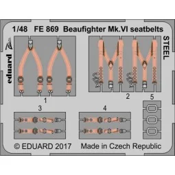 Beaufighter Mk.VI seatbelts STEEL f.Tami - Eduard Accessories FE869